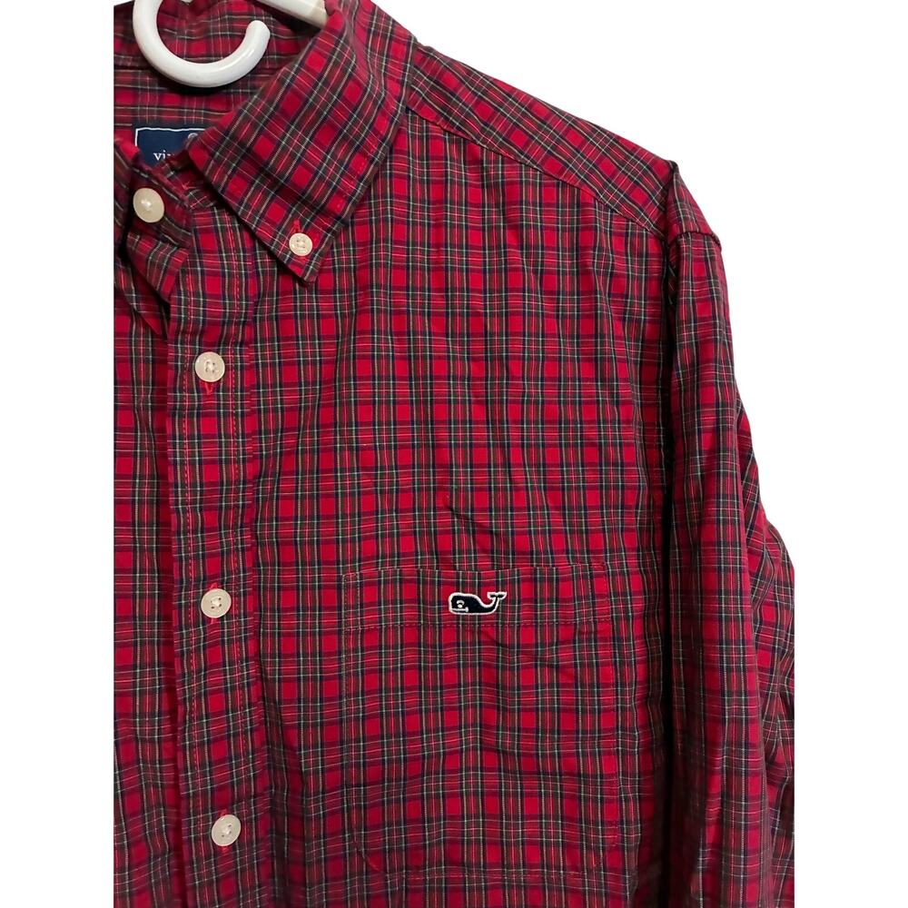 Vineyard Vines Men’s M Red Tartan Plaid Button Down Shirt